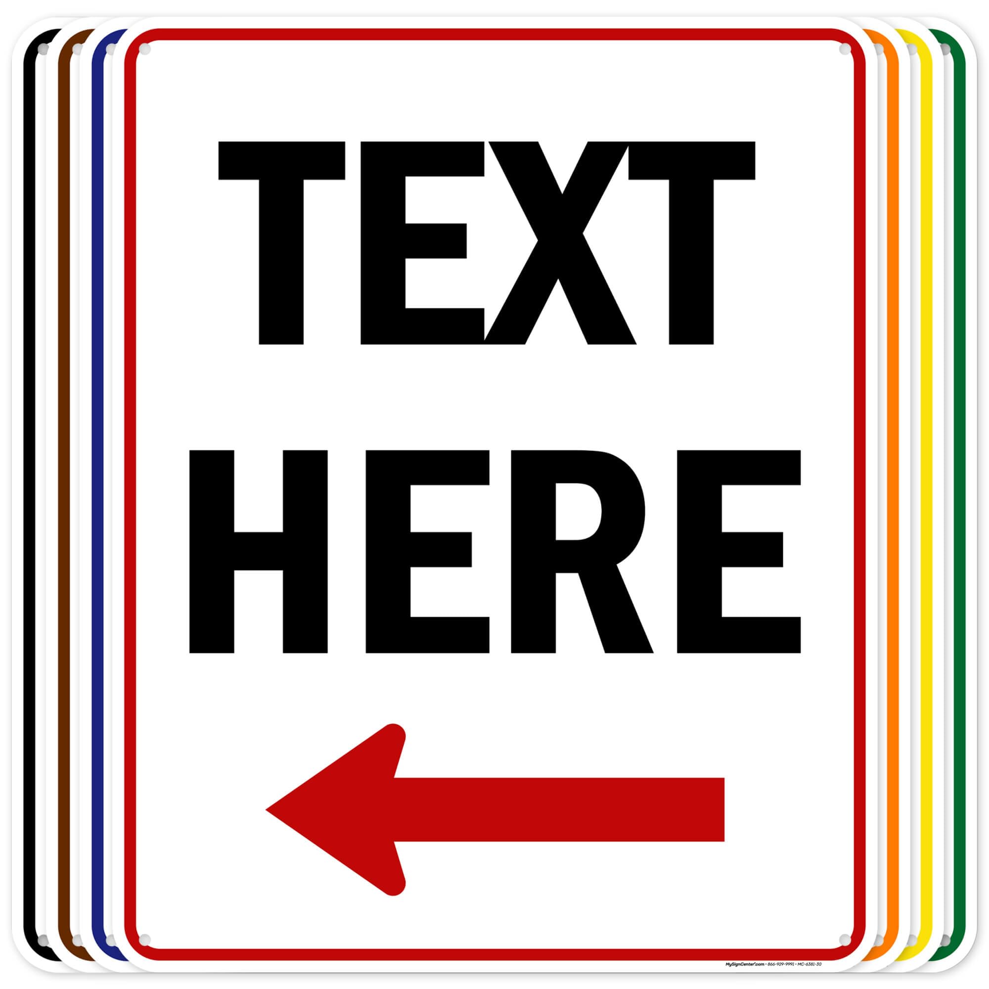 Custom Arrow,Custom Directional Sign, Left Arrow,24x30 Inches, 55 mil thick HDPE (high density polyethylene) Made in USA by My Sign Center