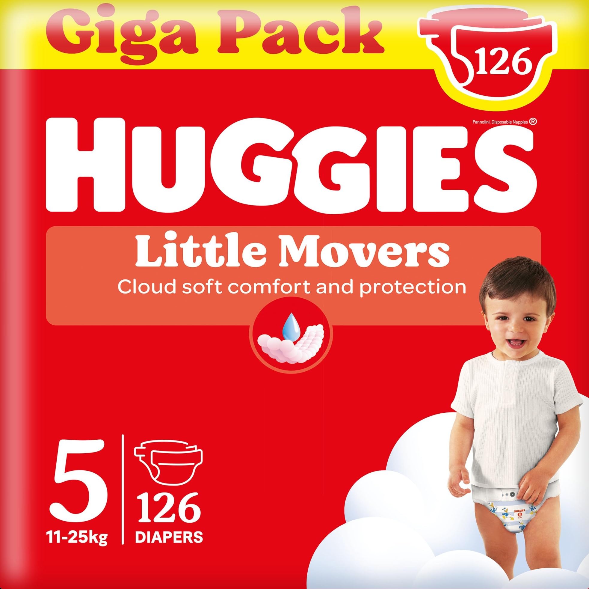 Huggies Little Movers baby luiers - Maat 5-11 tot 25 kg - 126 luiers met Disney designs - Giga pack