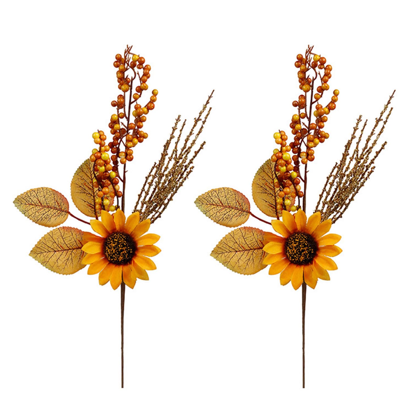 Woedpez 2pcs Fall Harvest Decorations Artificial Maples Pumpkins Thanksgiving Centerpieces Floral Arrangements for Home Party Supplies