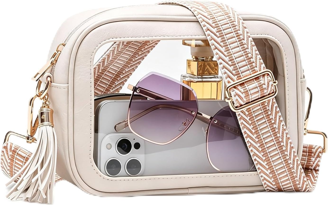 Clear Bag for Stadium Events,Clear Purse for Stadium Events, Clear Crossbody Bags Stadium Approved clear Bag