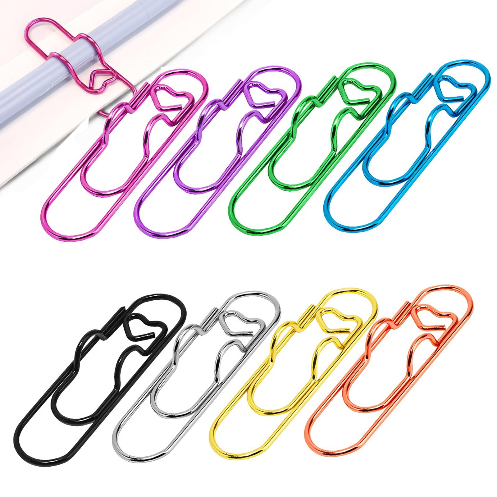 SOYANGNEK 24 Pcs Metal Pen Clips for Notebooks Portable Pen Holder Clip and Pencil Clip for Laptops, Books, Journal, Clipboard, Paper