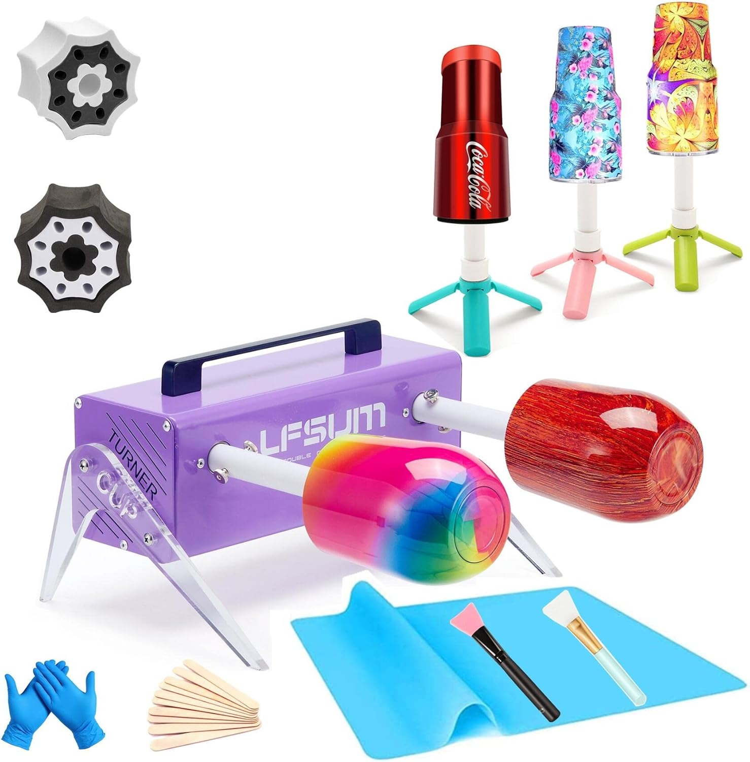 LFSUM Double Cup Turner Kit with various crafting accessories