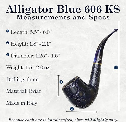 Miniatura 2 de Alligator Savinelli Pipe - Pipa de tabaco de brezo, pipa artesanal italiana, pipa de tabaco hecha a mano, pipas de tabaco de madera pequeñas,