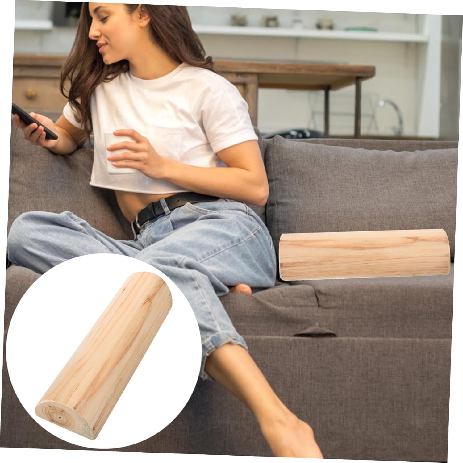 2pcs Wooden Sauna Pillow Neck Support Pillow Massage Ergonomic Shoulder for Cervical Relief
