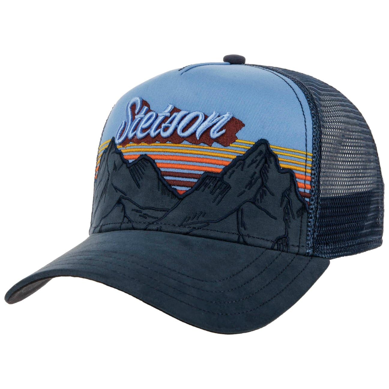 Stetson Gorra Trucker Mountain Mist Hombre - Camionero de Beisbol Malla Snapback, con Visera Verano/Invierno Primavera Verano Otoño Invierno