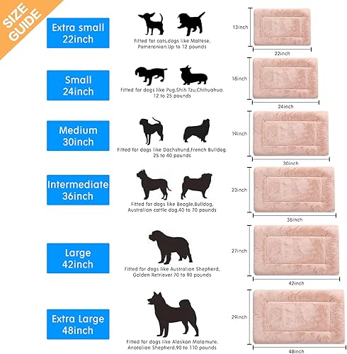 Miniatura 2 de Cama para perros grandes, ultra suave, lavable y antideslizante, tapete acogedor para dormir, color rosa, 42 pulgadas