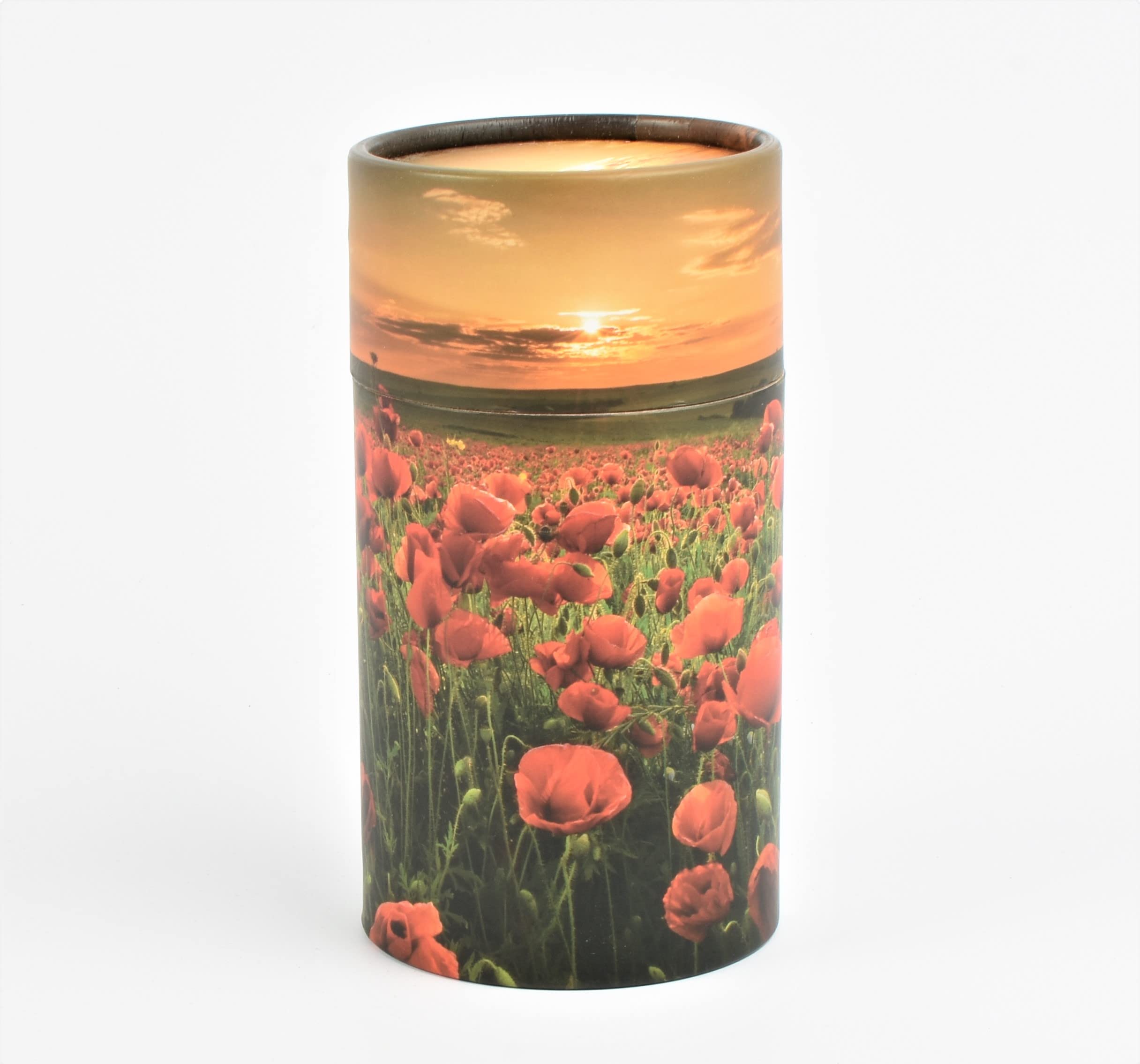 Scattering Ashes Urn, Scatter Tube, Eco-friendly Biodegradable Cremation Urn (Poppy Sunset Extra Small) — image 1