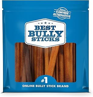 Best Bully Sticks 6 Inch Bully Sticks - 25 Count (Pack of 1) - Natural, Easily Digestible, 100% Grass-Fed, Grain and Rawhide Free
