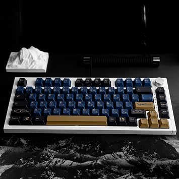 Blue Samurai Keycaps 129 Keys, Cherry Profile Dye Sublimation Keycaps for Gaming Keyboard, PBT Customized keycaps Set with Puller for Cherry Mx Switches Mechanical Keyboard