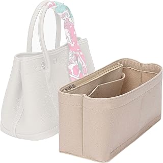 Lckaey tote bag organizer for hermes garden party 30 Handbag Felt insert organizer Y085Khaki-M