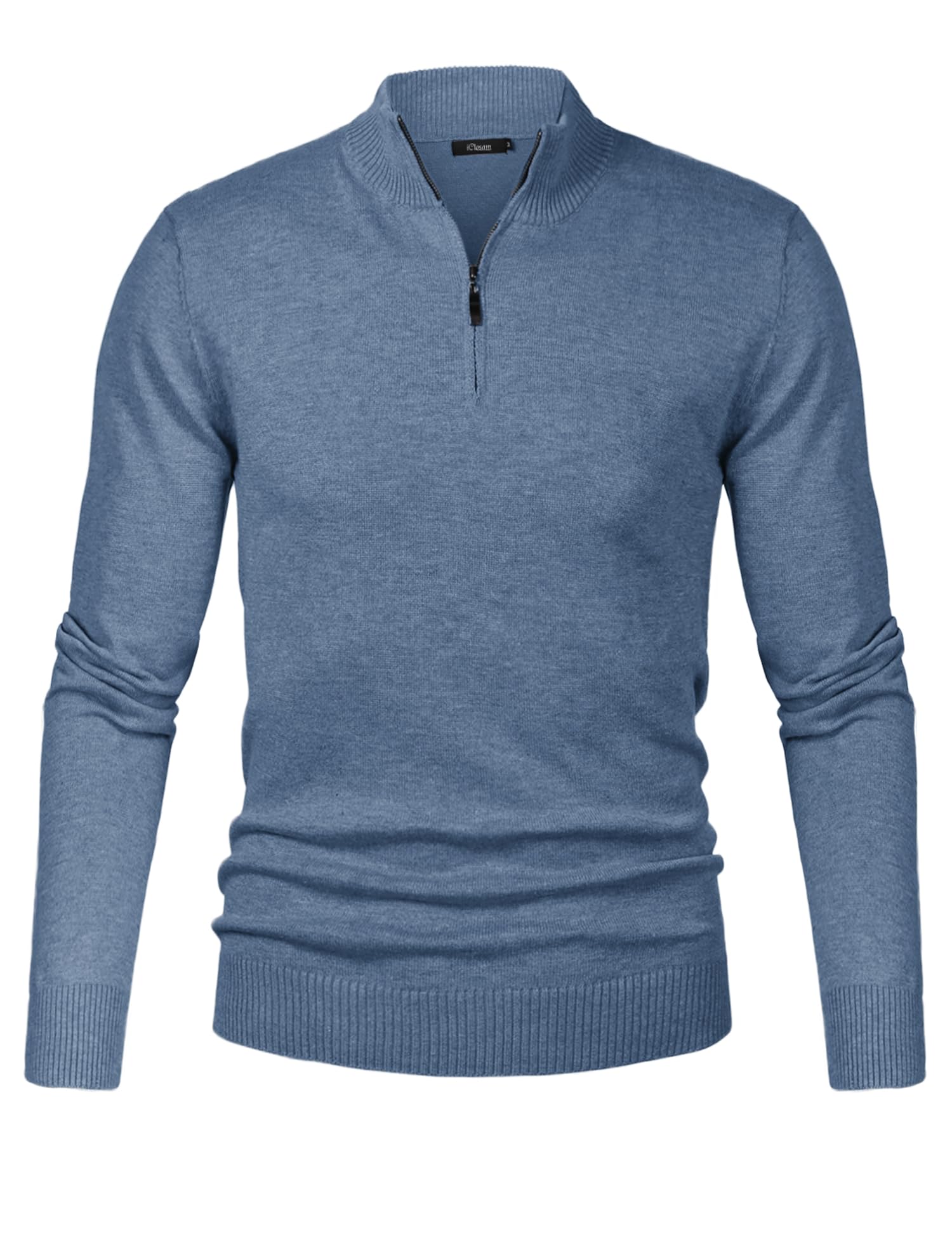 iClosam Maglione Uomo Invernali Collo Alto con Zip Pullover Giacca in Maglia Maglione Pullover Invernale Tenere Caldo