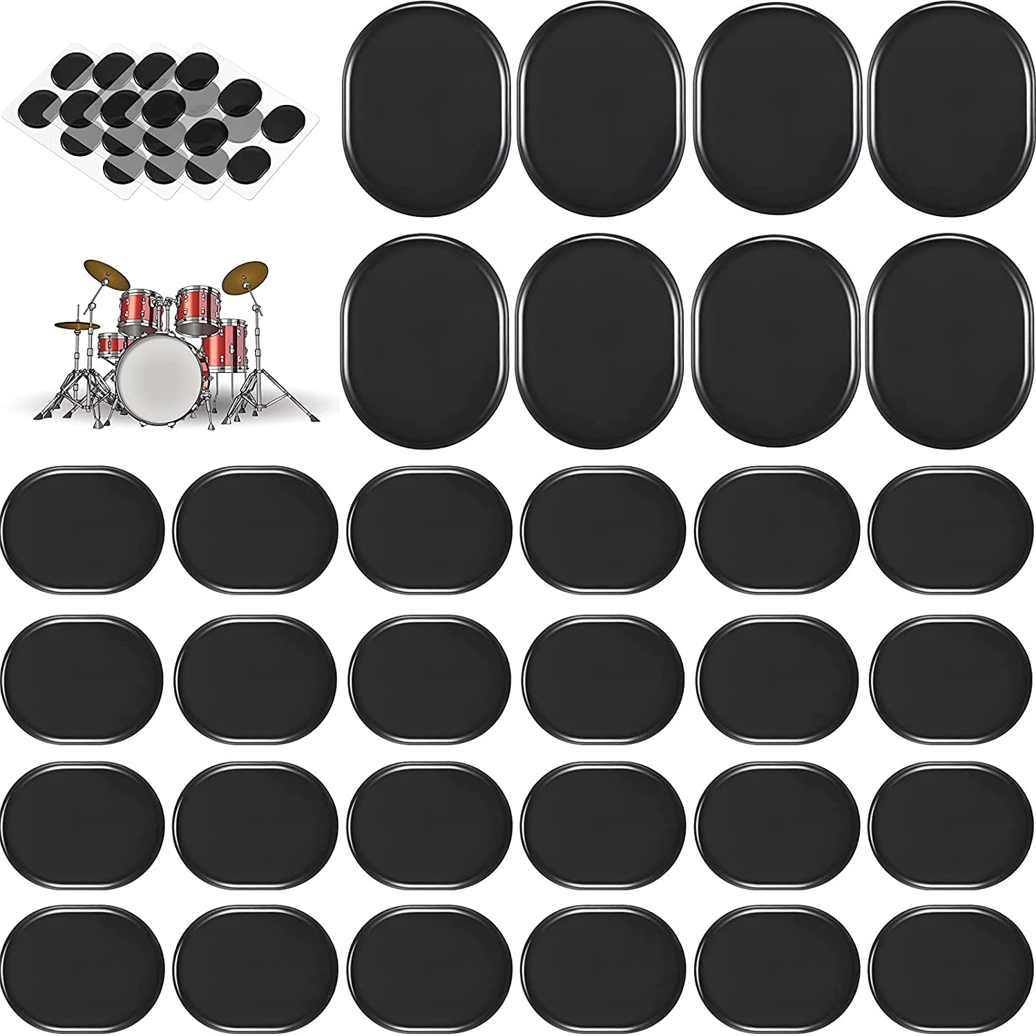 Sponsored Ad – KASTWAVE 48 Pieces Drum Dampeners Gel Pads, Silicone Non-toxic Soft Silencers, Mute Pads for Drums Tone Control