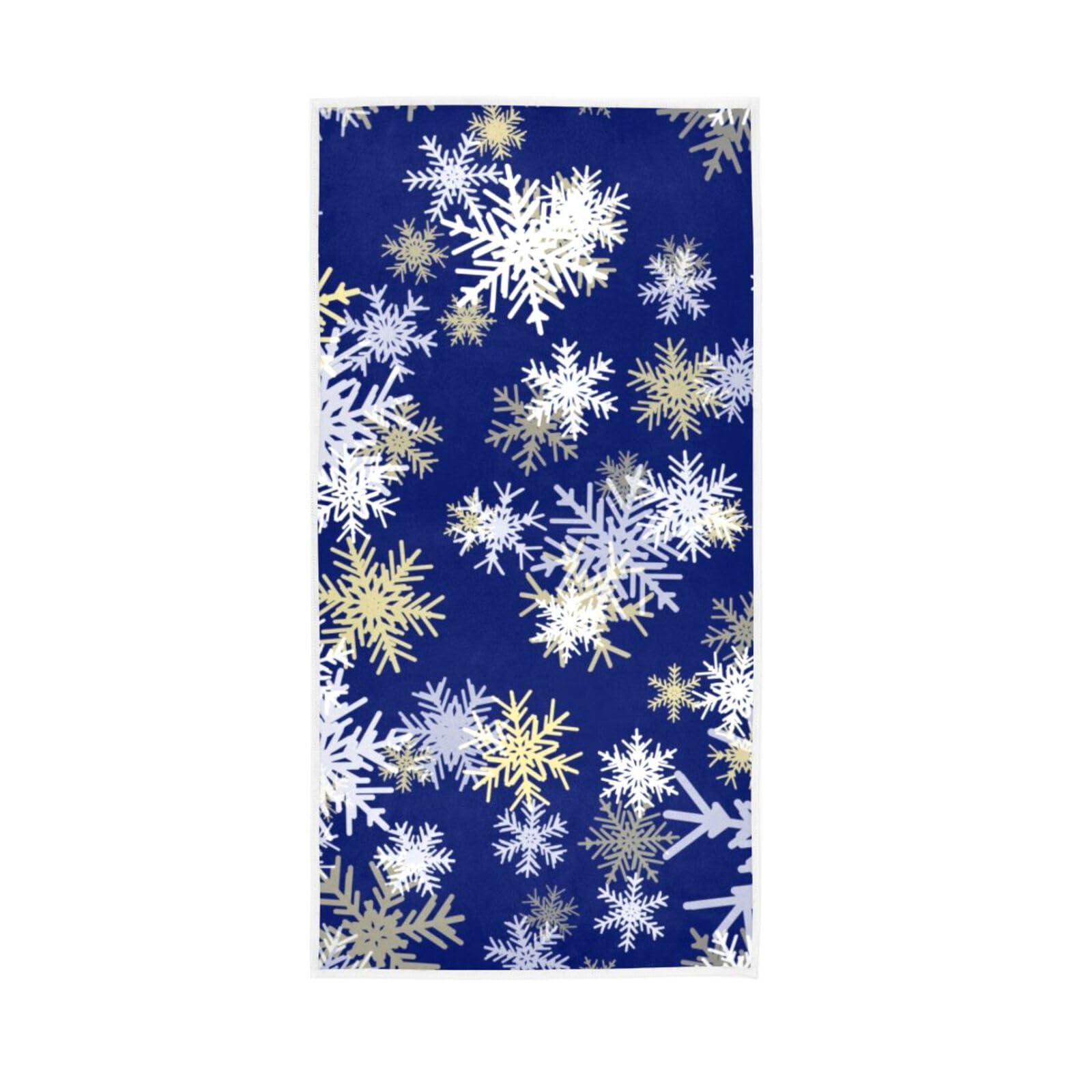 HUYGD Blue Christmas Snow Illustration Facial Towels, 15 x 30 Inches Absorbent Hand Towel, Spa Towels for Body Workout Towels