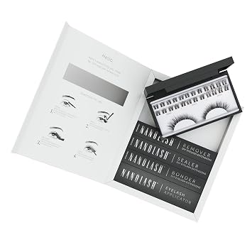 Nanolash DIY Eyelash Extensions Starter Kit - cluster lashes with bonder, sealer, remover, apllicator, home lash extensions kit Black, FANTASY