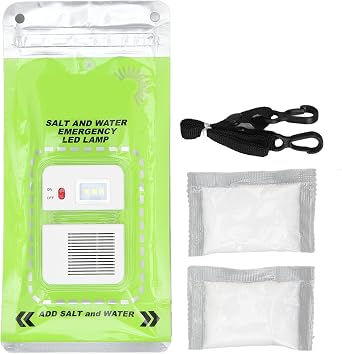 Salt Water Lamp, No Battery Required Portable Emergency Light, Folding 3LED Outdoor Camping Lamp, for Outdoor Activities, Night Fishing, Camping, Power Outages