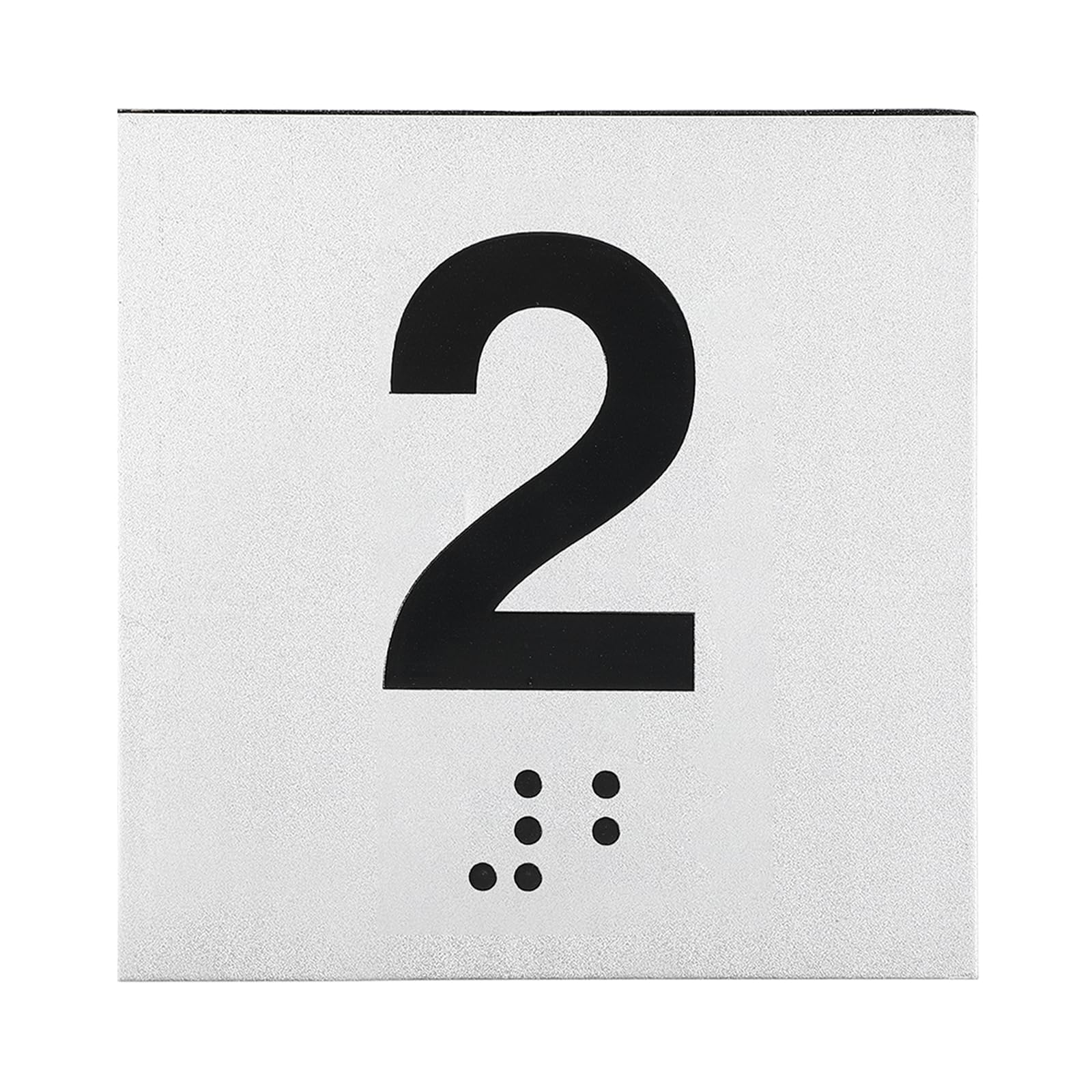Plaque de numéro 2 pour centre de test et identification de bureau noir sur argent - 8