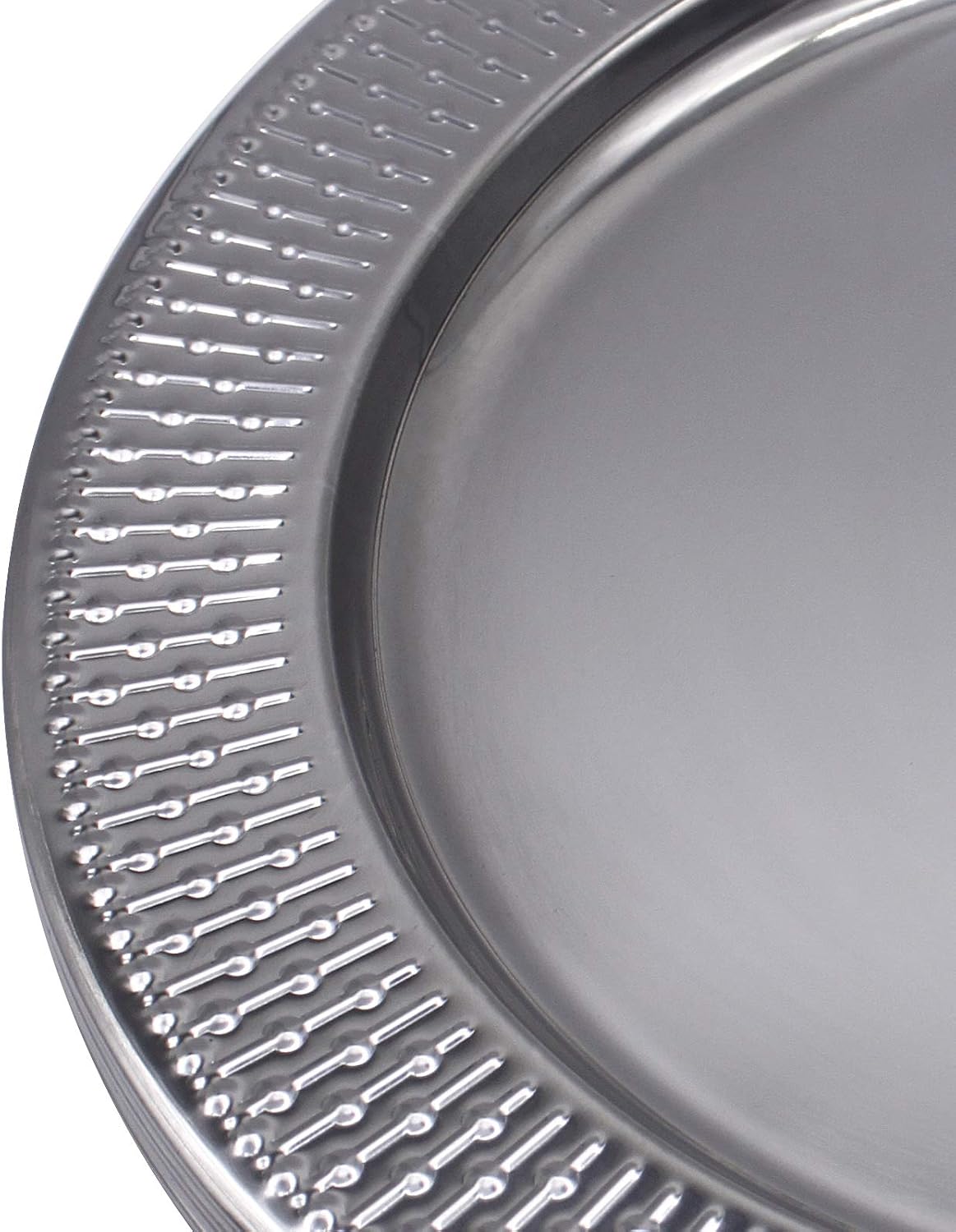 Brightalk 13-Inch Stainless Steel Beaded Charger Plates, Silver Dinner Plate Chargers Set of 6, Round Server Ware image 2