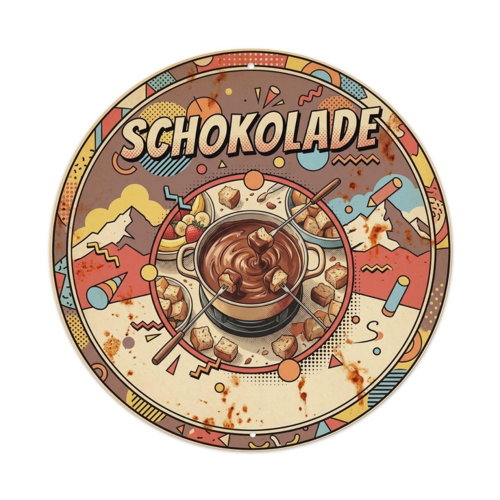 Chocolate Bar Sweet Culture Memphis Pop Swiss Travel Metal Tin Sign