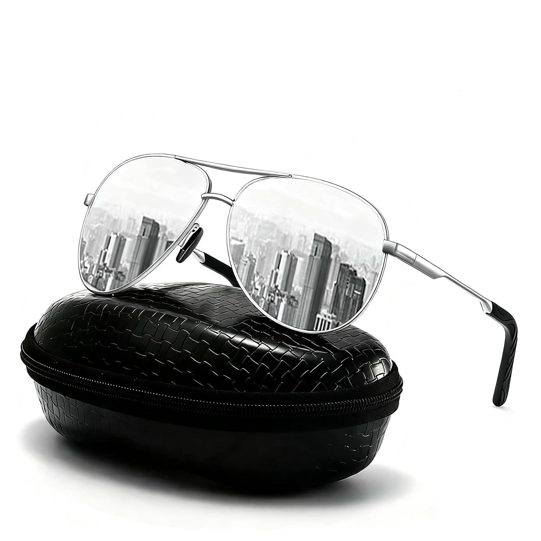 Gafas de sol polarizadas para hombre, unisex, polarizadas, para exterior, vintage, marco de metal, UV400