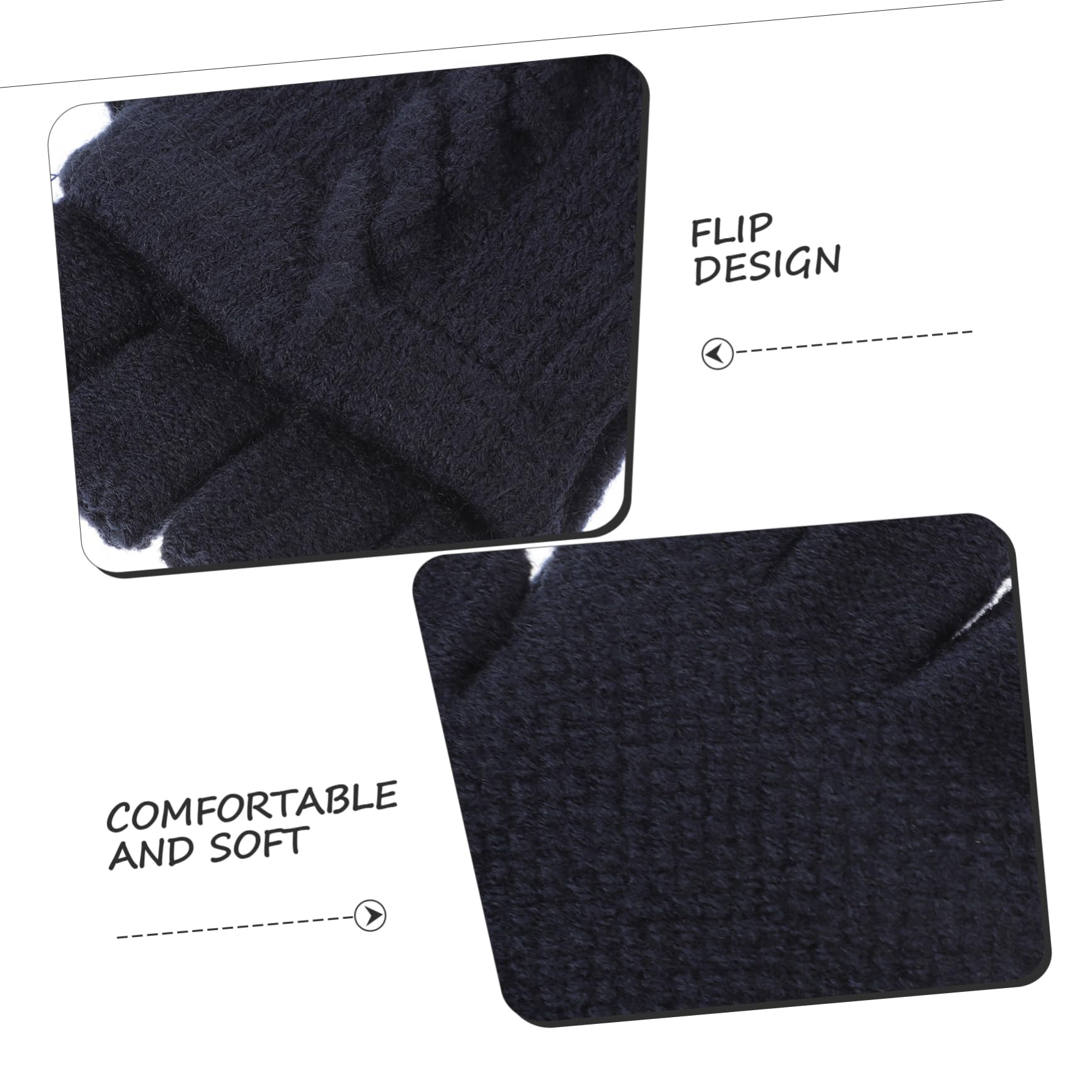 Garneck Guanti Mezze Dita senza Dita per Donna Caldi Guanti in Fibra Acrilica e Cashmere Reversibile per Facile Utilizzo del Telefono e Dispositivi