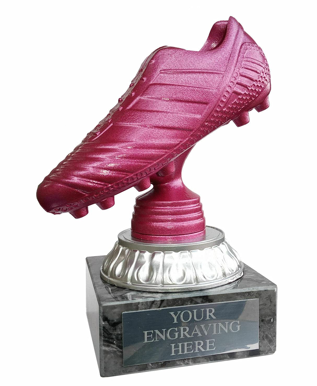 County Engraving Women's Pink Personalised Large Football Boot Trophy, Award, Engraved Free - Enter Your Own Custom Text (Large)
