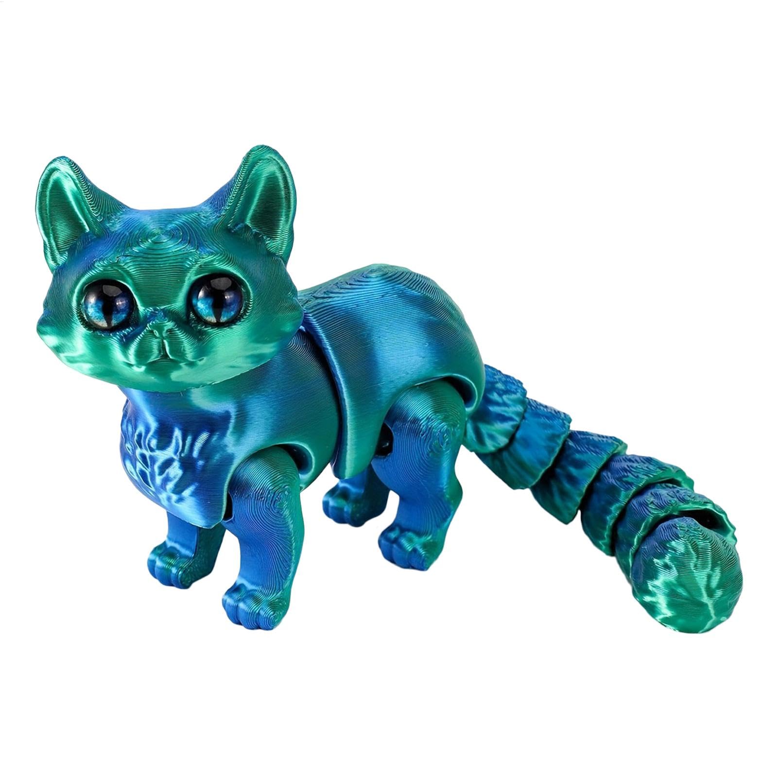 3D Printed Cat,D Printed Toys Flexible Joints Animals 3D Model, Home Office Classroom Decor Executive Desk Fidget SpinnerToys