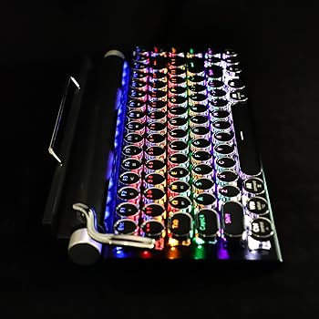Amazon | タイプライター型 レトロ メカニカルキーボード LED