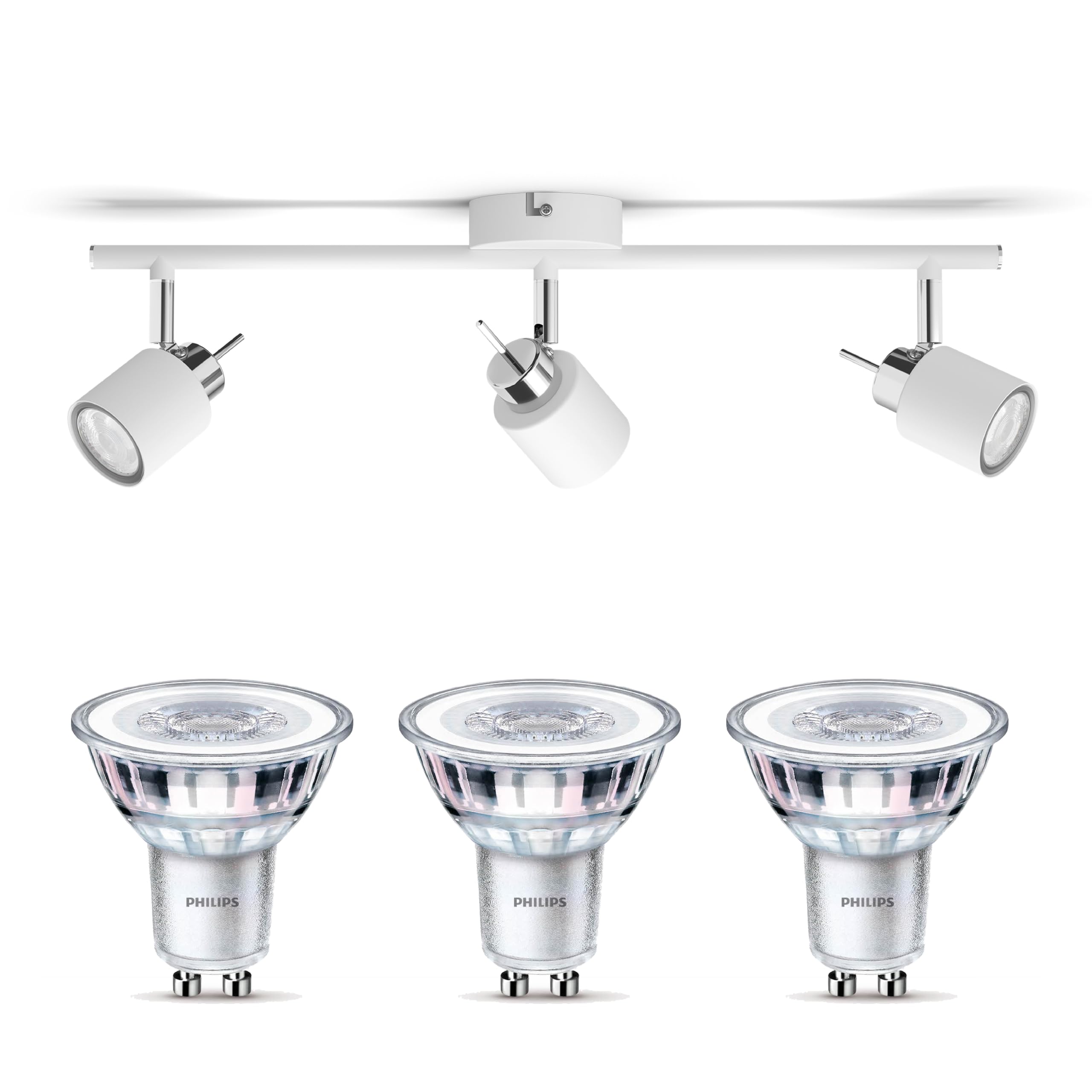 Philips Meranti Aufbaustrahler (Weiß) - 3-Flammig - SceneSwitch | Deckenstrahler - GU10 - Warmweiß - Einfach dimmbar mit Ihrem klassischen Schalter