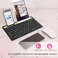 Civetes Wireless Bluetooth QWERTY Billentyűzet 78 Gomb, Hordozható, Újratölthető, Csendes, 2 Eszköz Támogatás, Állvánnyal, Tablet és Okostel 6