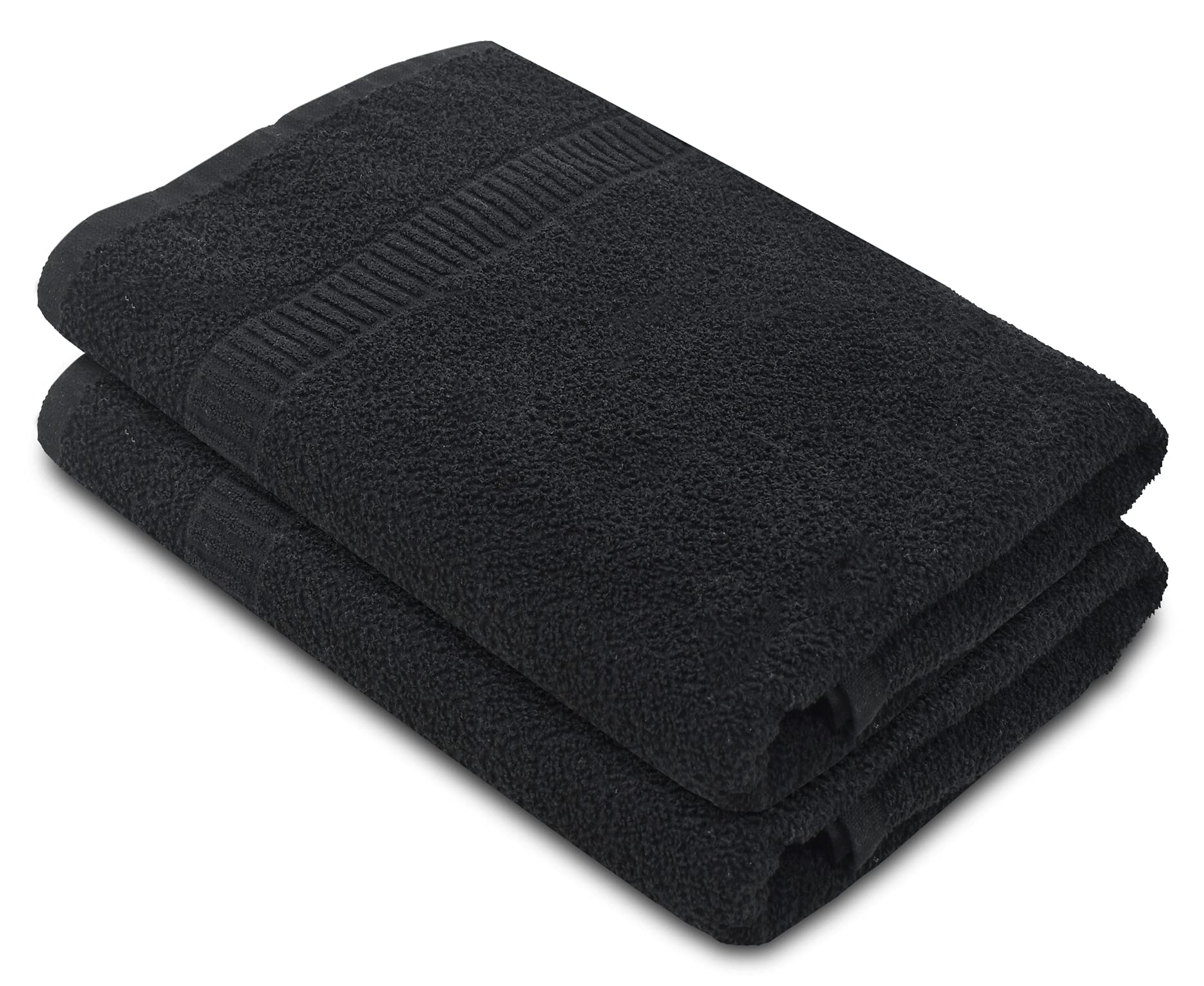 Kuber Industries Premium Design Soft Cotton Bath Towel, 30"x60", Pack of 2 (Black), Standard (HS39KUBMART023833)