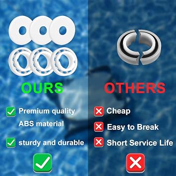 PEUTIER Pool Cleaner Rebuild Kit, Includes 8pcs Wheel Ball Bearings C60, 4 Wheel Screws C55 and 4 Washers C64, Pool Cleaner Replacement Parts Fit for Polaris 280 180, Smooth Rotation