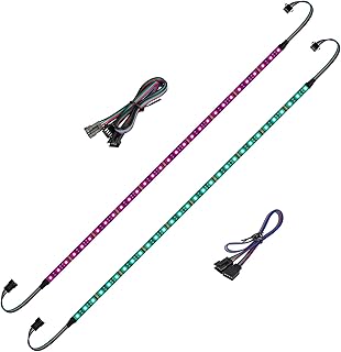 BTF-LIGHTING PC RGB Strip 2PCs 19.7in for 12V 4Pin LED Headers for ASUS Aura Sync, Gigabyte RGB Fusion, MSI Mystic Light