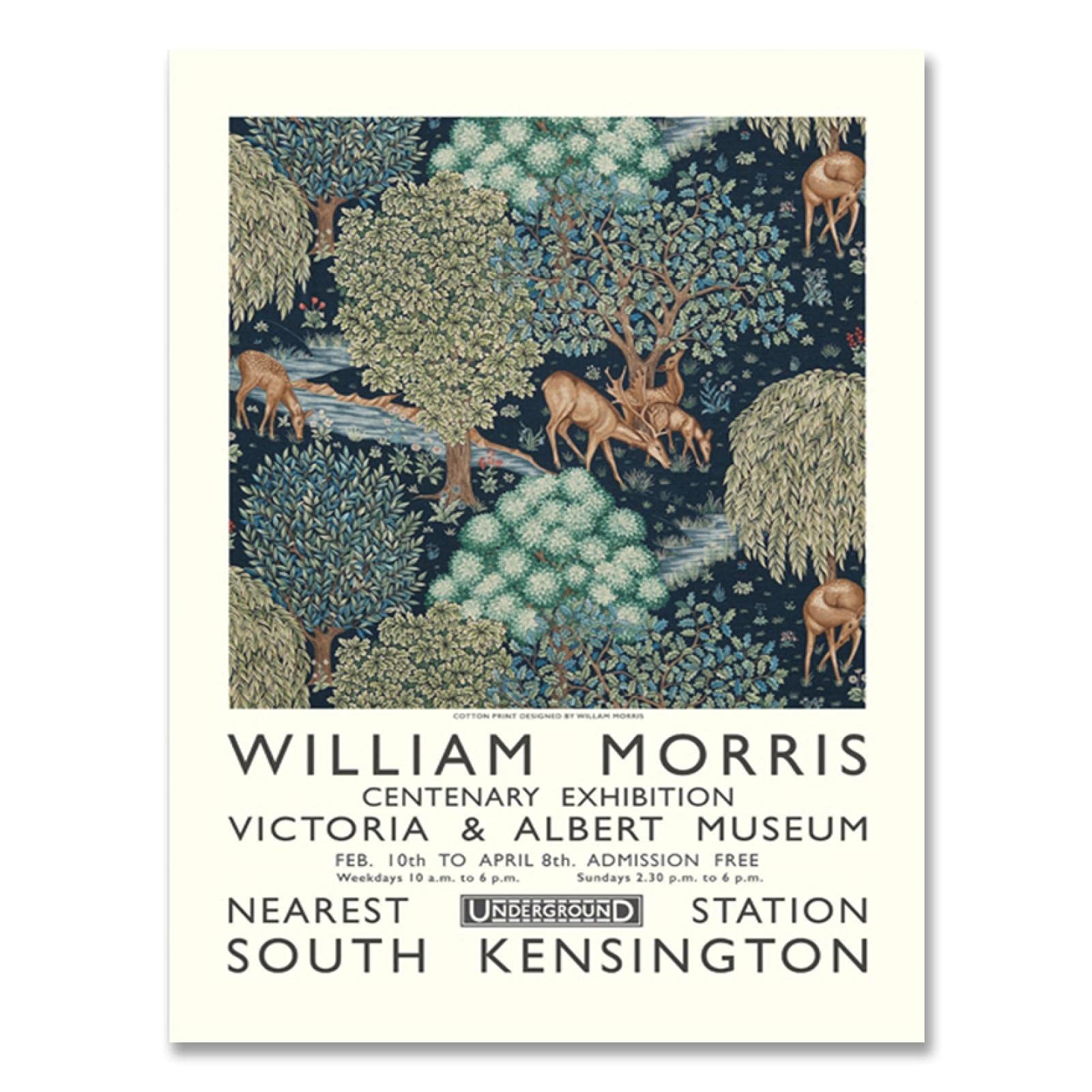 Tongda Decor William Morris Stampa su Tela Il Victoria and Albert Museum Exhibition Poster London Underground Art Nouveau Pittura Murale 80x60cmx3pcs Senza Cornice