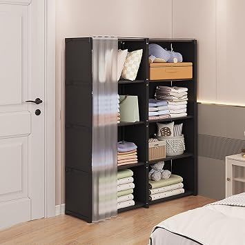 Clothes Storage Organizer - Portable Closet Wardrobe, Clothes Rack Dustproof Clothes Organizer Shelf, Closet Wardrobe for Room | Wardrobe Garment Rack for Vista Bedroom, Dorm, School, Home