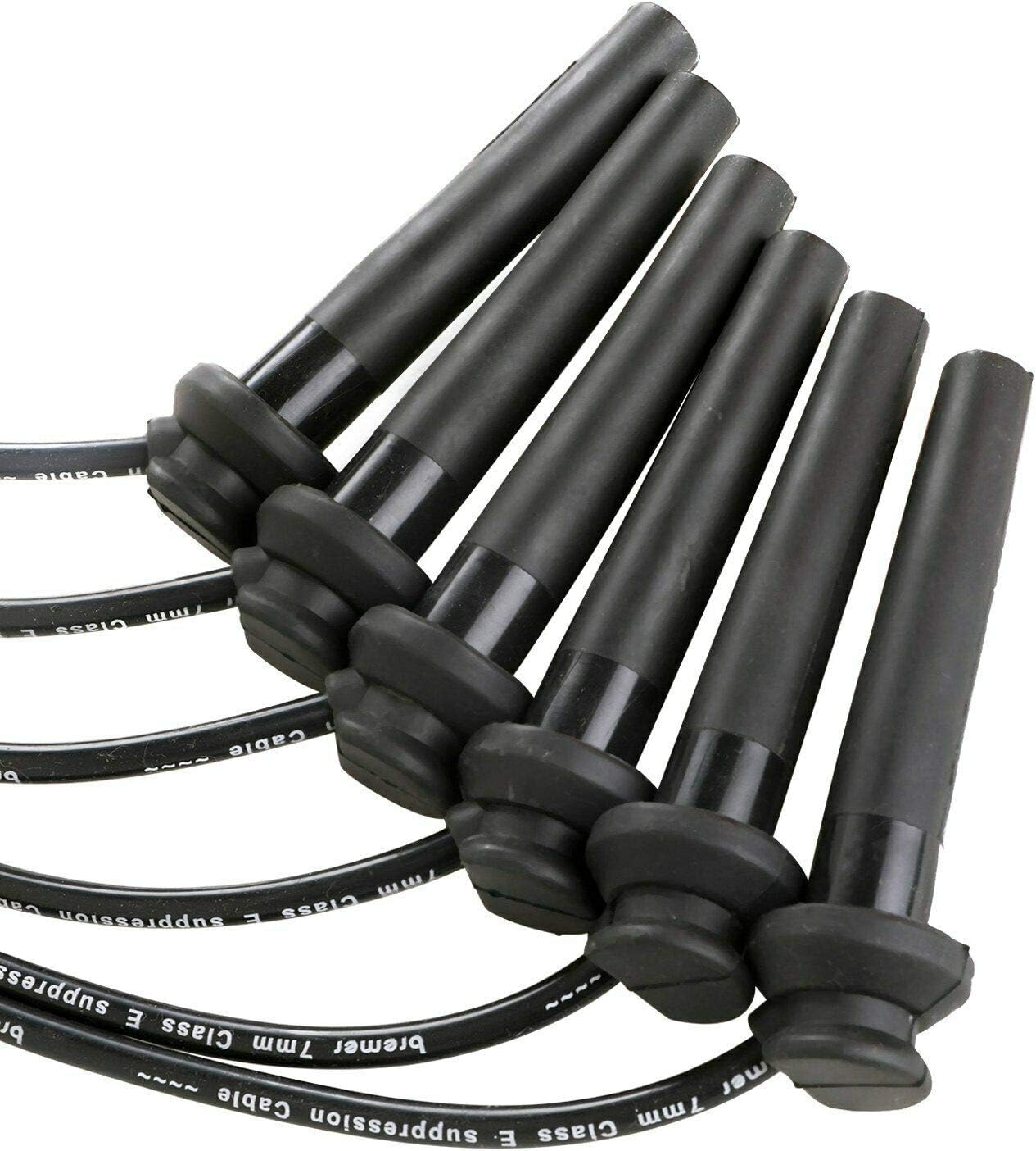 Ignition Spark Plug Wires 8mm 6PC Set for 2001-2003 Ford Taurus Mercury Sable V6 Models VIN (S)