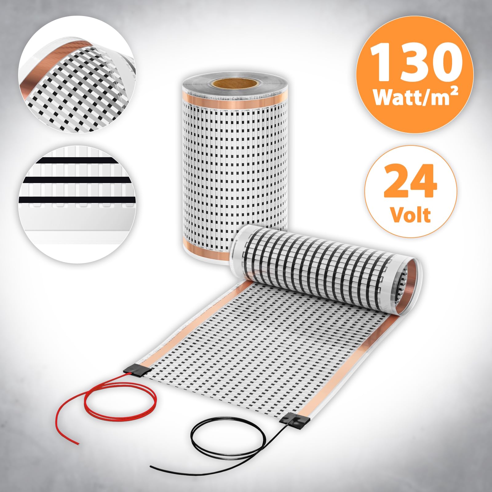 24V 130W 30cm largo 2m riscaldamento a pavimento elettrico camper case mobili
