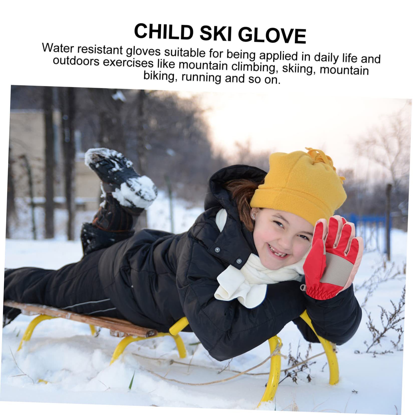 Sosoport 2paare Junge Mädchen Skihandschuhe Und Winddicht Für Outdoor-Sportarten Wie Skifahren Und Radfahren Mit Elastischem Handgelenk Und Temperaturverschluss