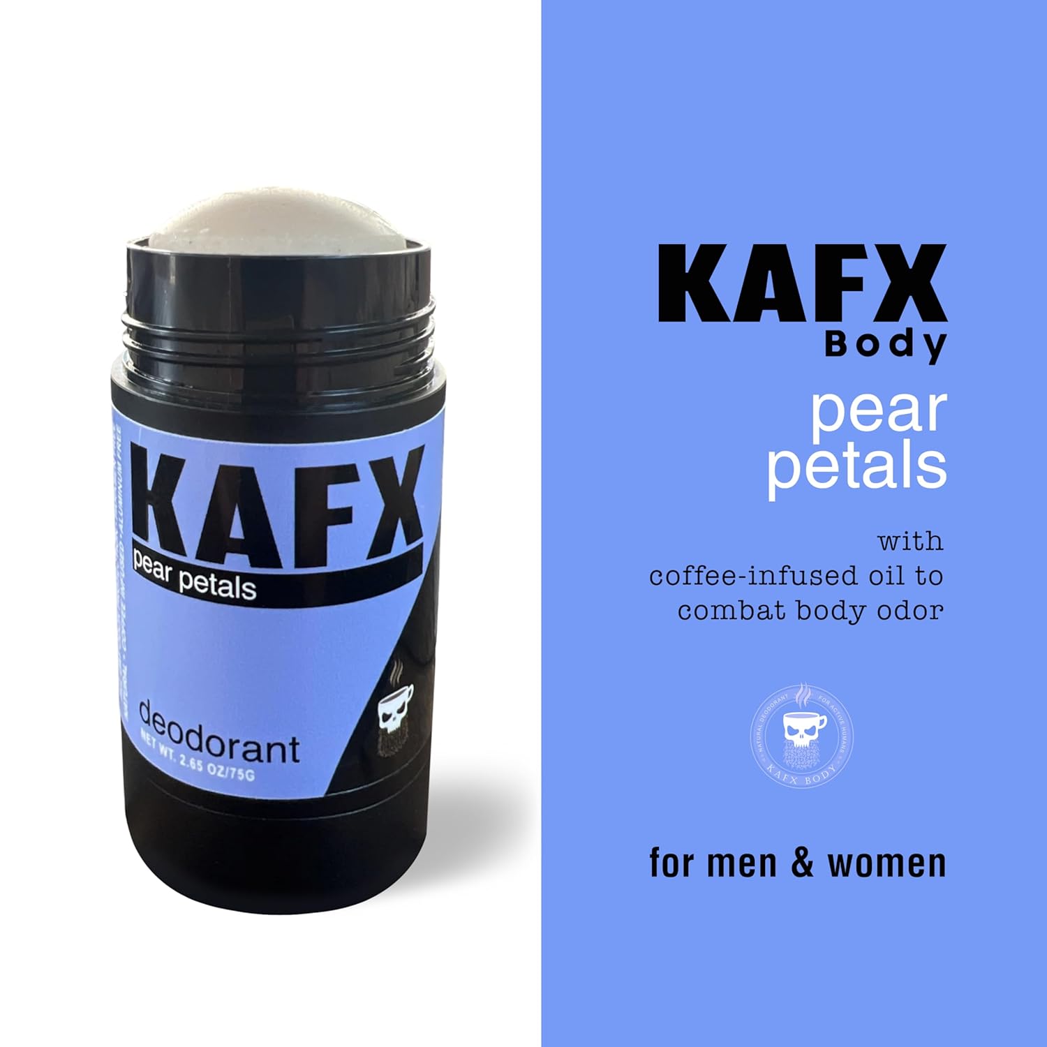 Pear Petals Natural Deodorant for Women and Men - Aluminum-Free, Long-Lasting Odor Control, Coffee-Infused Oil for Enhanced Protection, Sweet Pear & Floral Scent, 2 Pack, 2.65 oz/75 g - Image 2