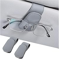 Vista 21 de AICEL Soportes para lentes de sol para visera solar de automóvil, soporte de cuero para colgar gafas, soporte magnético para lentes y clip