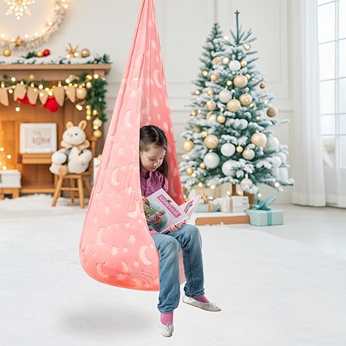 Miniatura 36 de Columpio sensorial para niños, terapia de alegría sensorial duradera, terapia colgante para interiores y exteriores, hamaca para niños, adolescentes