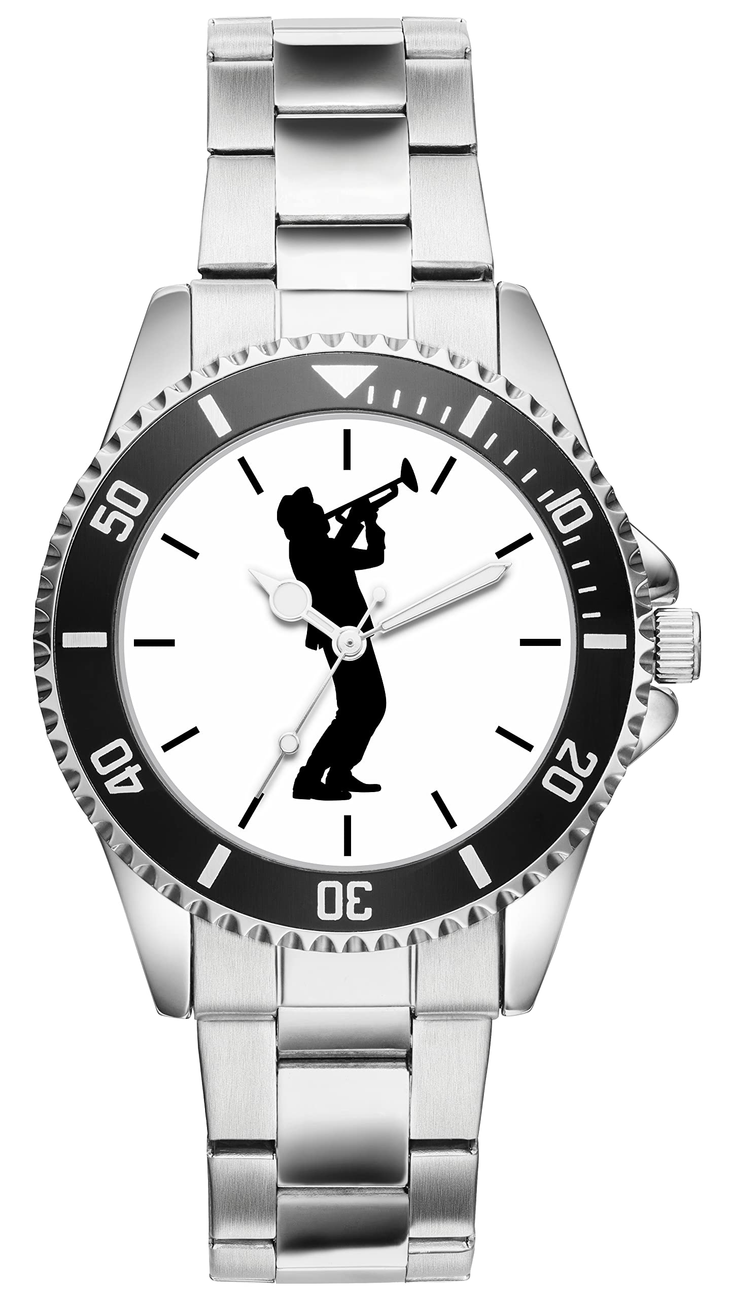 KIESENBERG Herrenuhr Trompeter Trompete Fan Armbanduhr Geschenk Analog Quartz Metallband Uhr 21139