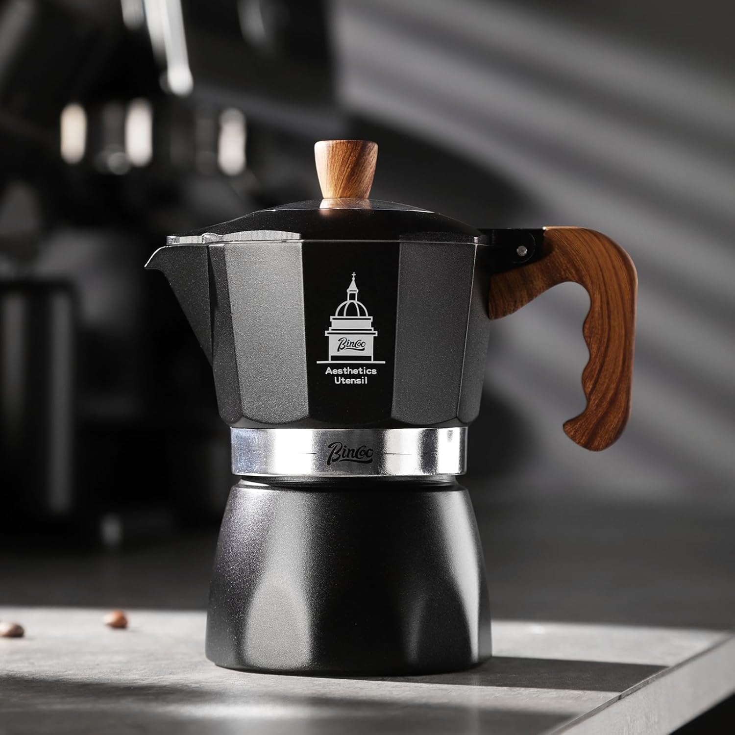 Bincoo Stovetop Espresso Maker 2 Cups - Classic Aluminum Italian Coffee Maker,2Cups Moka Pot for Italian and Cuban Café Brewing, Double Valve Extraction