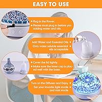 Vista 5 de Difusor de aceite esencial Tiffany, difusor de aromaterapia de vidrio mosaico, difusor ultrasónico de aire frío, aceites esenciales turcos