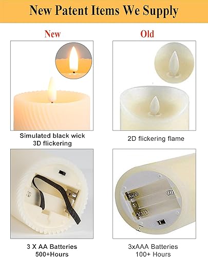 Miniatura 189 de Angelloong Velas parpadeantes de cristal transparente, sin llama, funcionan con control remoto y baterías, velas LED con temporizador, románticas