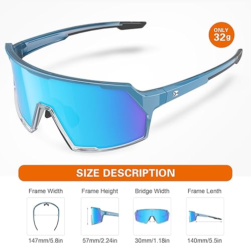 Miniatura 3 de suoso Gafas de sol deportivas de ciclismo para hombre protección UV400, gafas de sol para jóvenes, para ciclismo, correr, béisbol, sóftbol