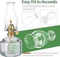 Vista 5 de Lámpara de aceite de repuesto para chimenea, pantalla de vidrio transparente para lámpara de huracán (estilo ondulado) para lámparas de queroseno