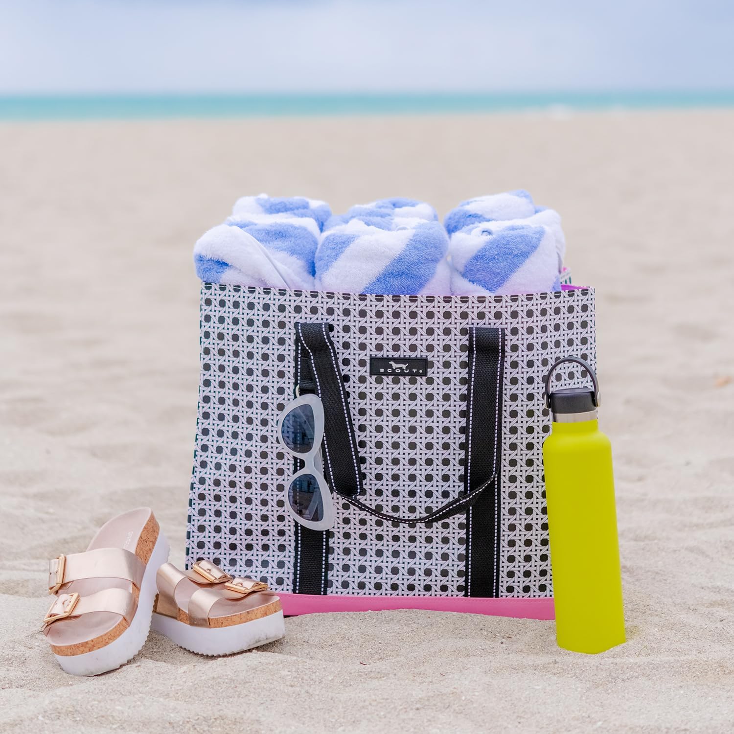 SCOUT Original Deano Tote Large - Durable Lightweight Open Top Beach, Pool & Lake Bag, Inside Zip Pocket, Folds Flat - Image 3