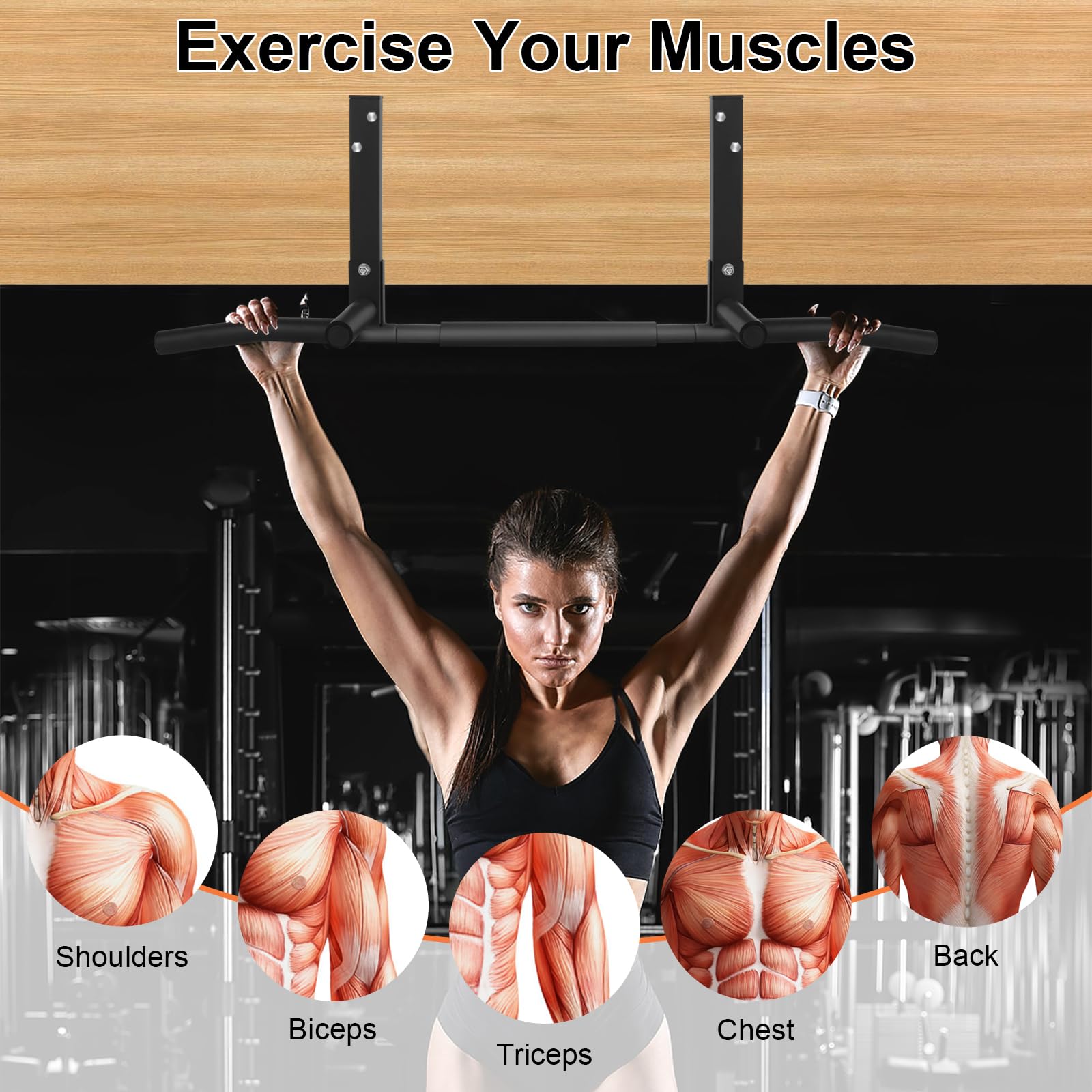 Pull Ups Chest And Tricep Crossfit Workout Hanging Bar ISE Wall