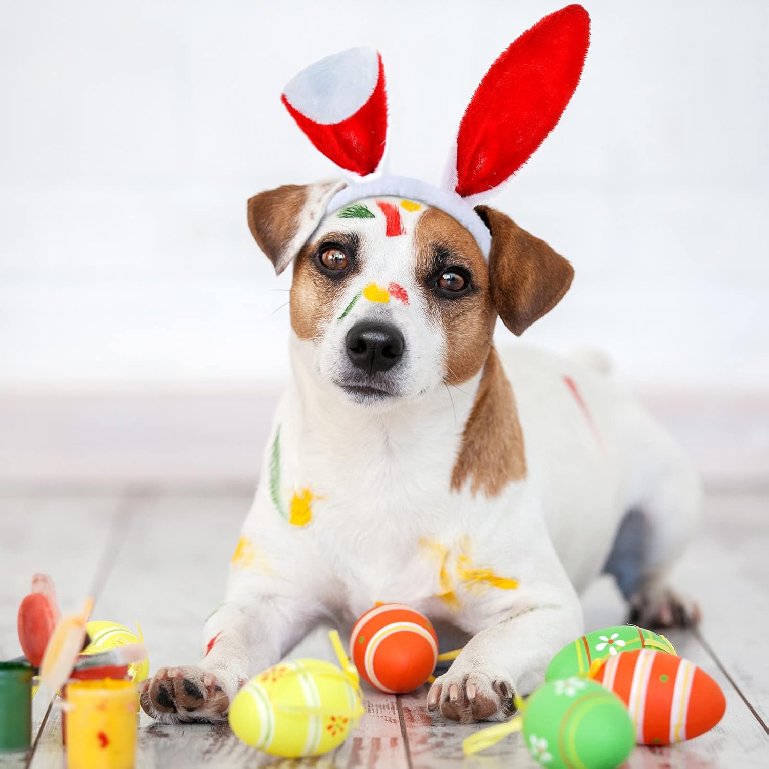 24 Pieces Easter Party Favors Plush Bunny Ears Hairbands Bunny Glasses Rabbit Eyewear Chick Eyeglasses Egg Hunt Funny Photo Booth Props Costume Supplies