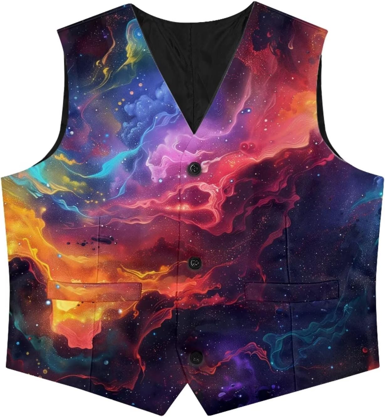 Kids 3 Buttons Vest Boys Waistcoat Sleeveless V-Neck Tuxedo Vests with Adjustable Strap